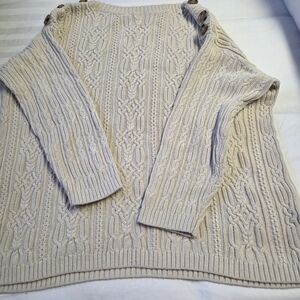 Women's Cable Knit Sweater - Cream